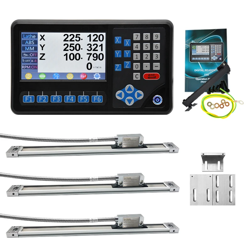 

DITRON 3 Axis Digital Readout DRO Magnetic Scale for DRO Milling Machine Lathe Machine 5UM CNC