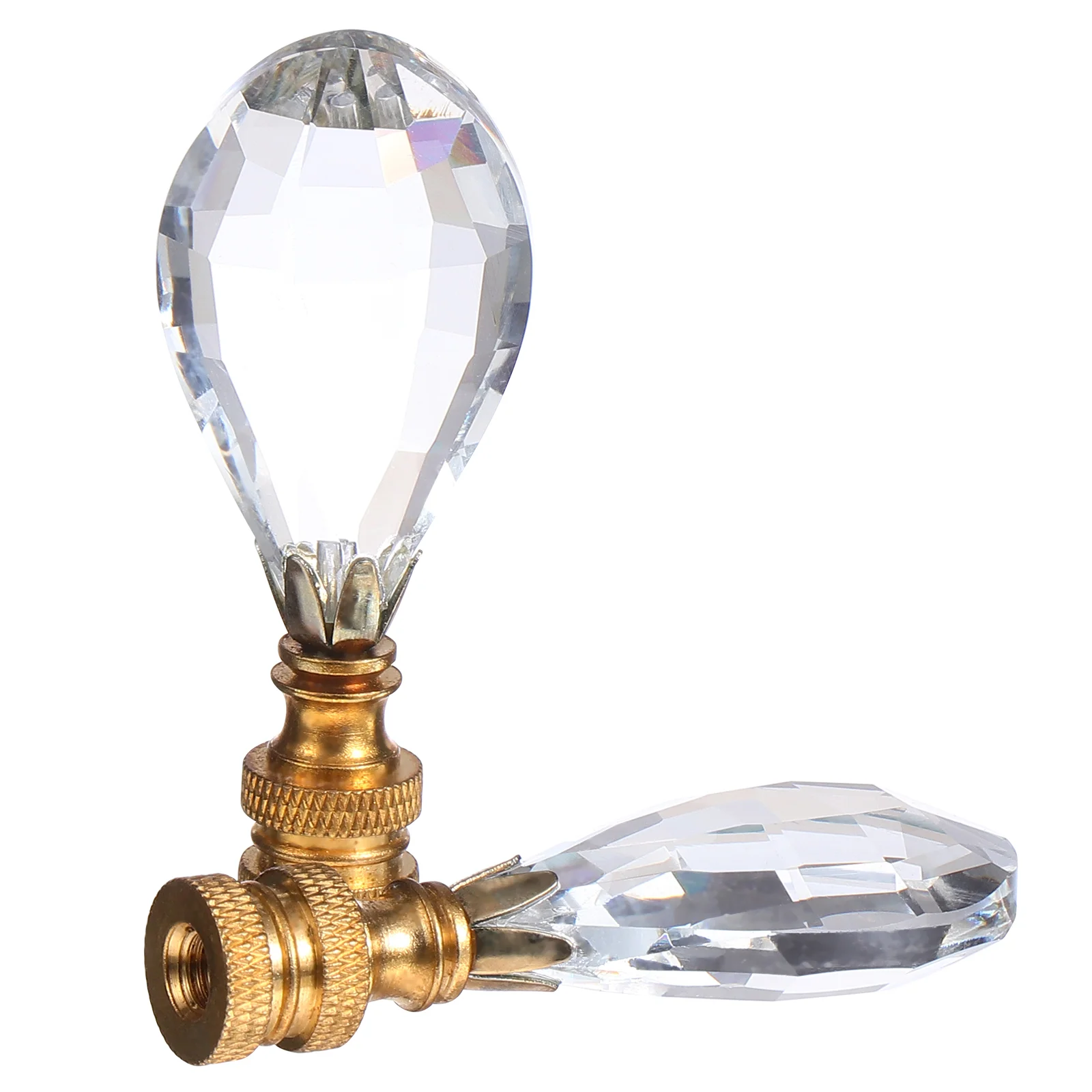 

2pcs Curtain Bar Crystal Delicate Decorative Safe Decor Accessory End for Lamp