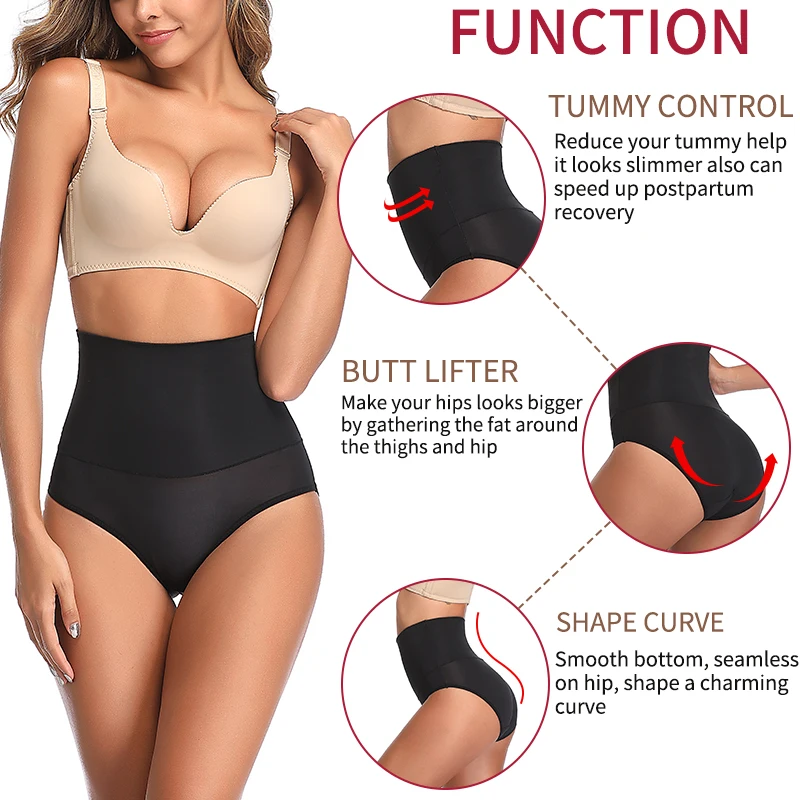 High Waist Tummy Control Panties Women Briefs Shaper Butt Lifter Slimming Underwear Smooth Belly Shaping Cincher Body Shaper