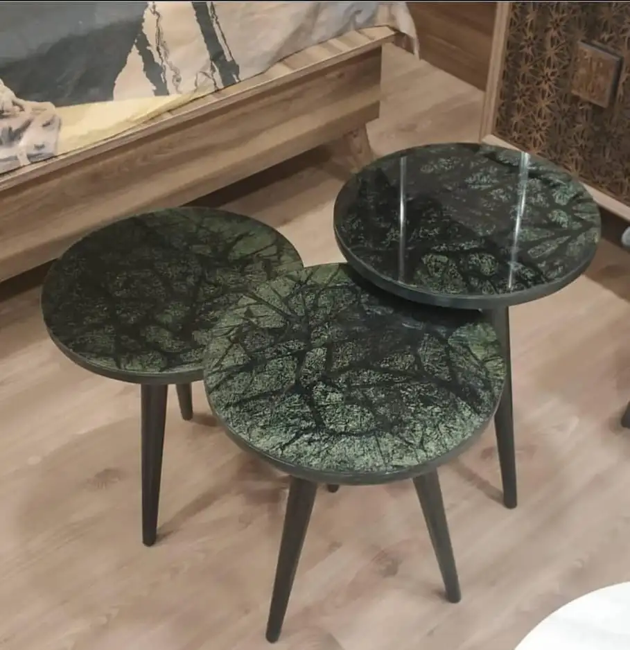 

Pcs set Lux Avant-Garde Glass Paint Six Tumbled Pattern Zigon Coffee Table