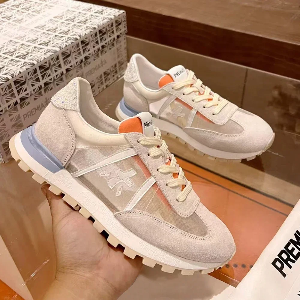 PREMIATA Ретро Простые легкие дышащие повседневные кроссовки Модные универсальные