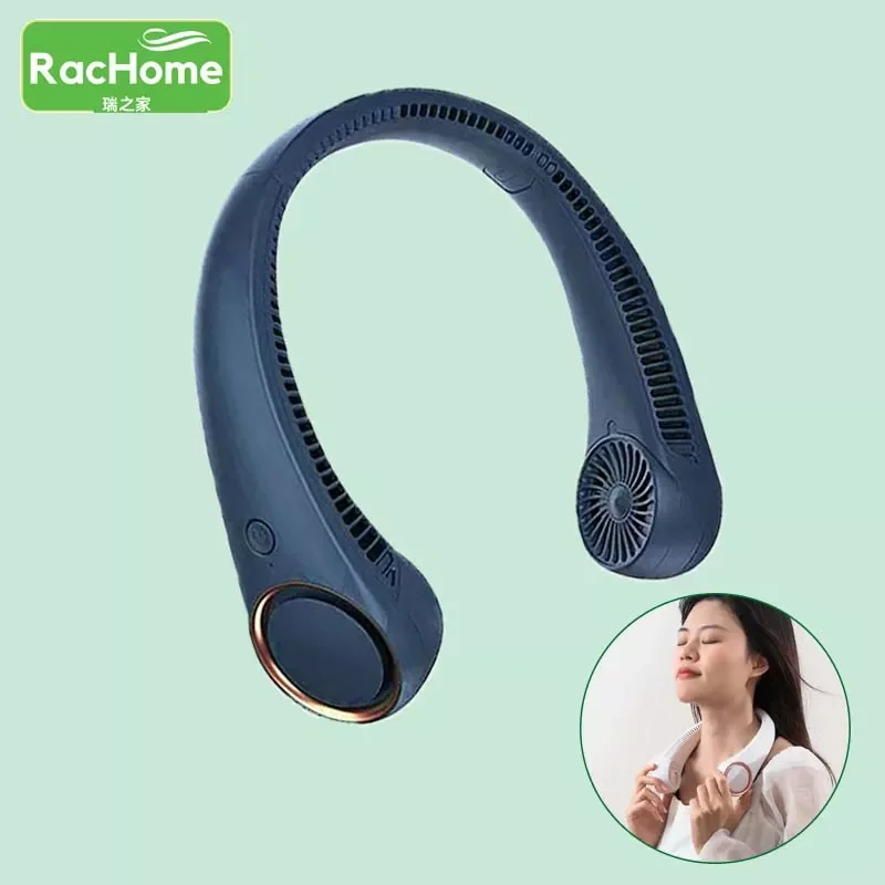 

NEW 2023 Portable Neck Fan Hanging Neck Wireless Fan Rechargeable Mini Ventilador Cooling Usb Bladeless Mute Fans For Sports