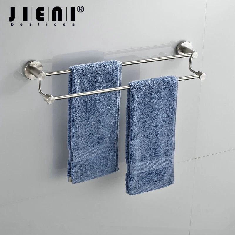 Rail Holder Storage Rack Shelf Bar Hanger Double Handle Towe