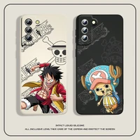 anime one piece cute for samsung galaxy s22 s21 s20 s10 note 20 10 ultra plus pro fe lite liquid rope phone case cover coque