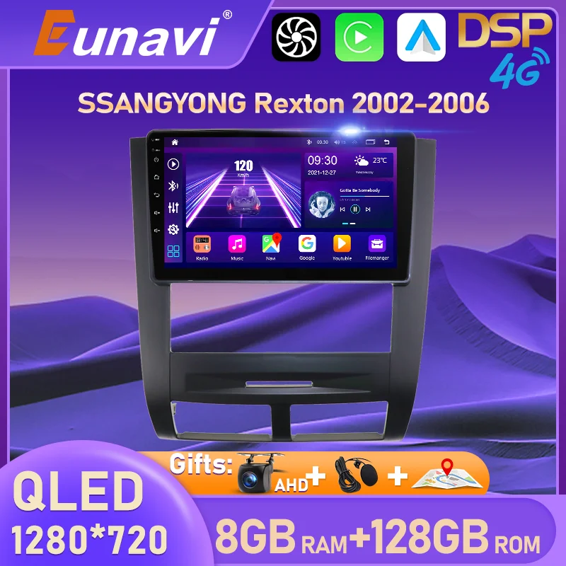 Eunavi Android Авто Радио Для SSANGYONG Rexton 2002 2003 - 2006 мультимедийный плеер 2 Din 2din стерео