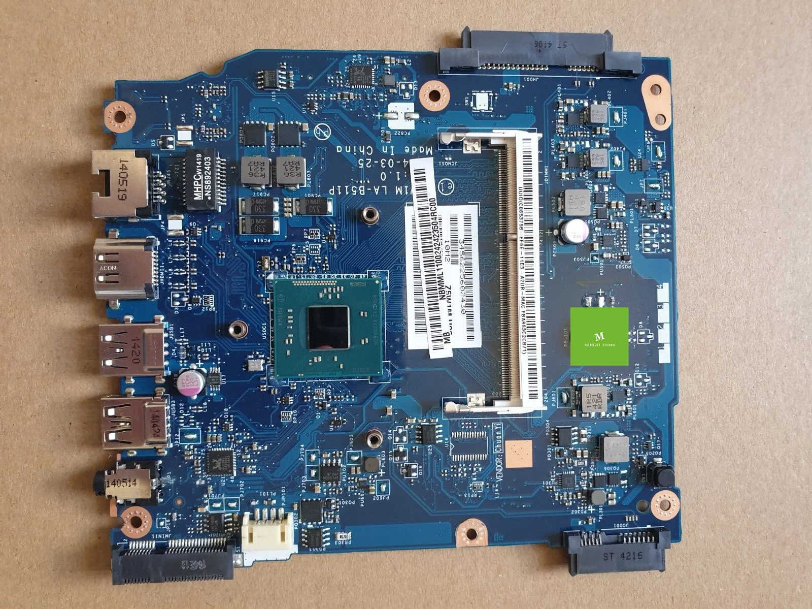 

FOR ACER Aspire E15 ES1-511 Motherboard Z5W1M LA-B511P w Celeron N2830 CPU