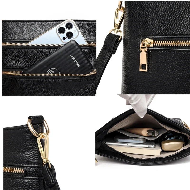 Женская кожаная сумка-мессенджер BEI