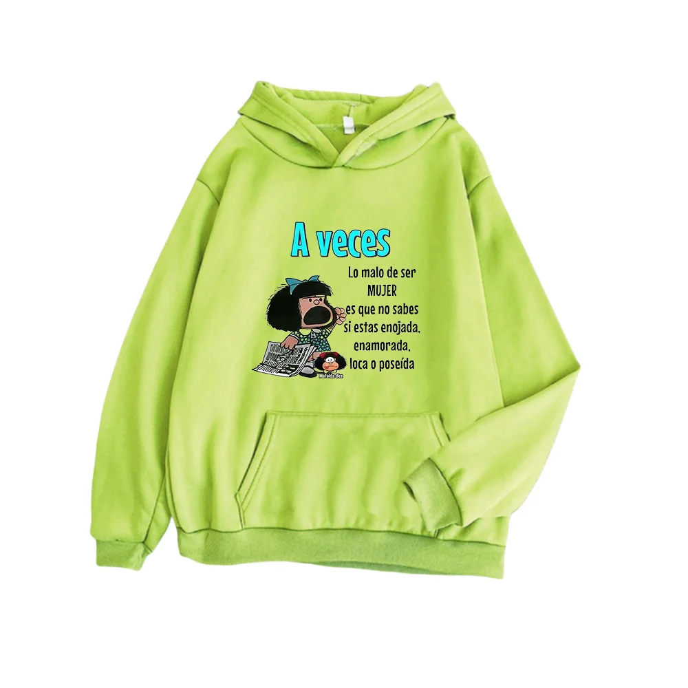 Mafalda женская забавная уличная одежда y2k каваи harajuku толстовка ropa для мужчин и