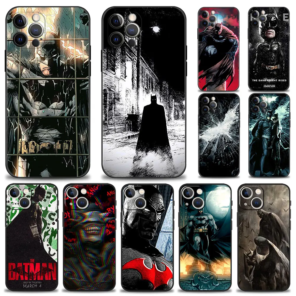 

Capinha Coque for iPhone 13 11 12 Pro Max 8 7 Plus XR XS X 6 6S SE 13mini Etui Cover Phone Case Silicone Funda Dark Hero Batman