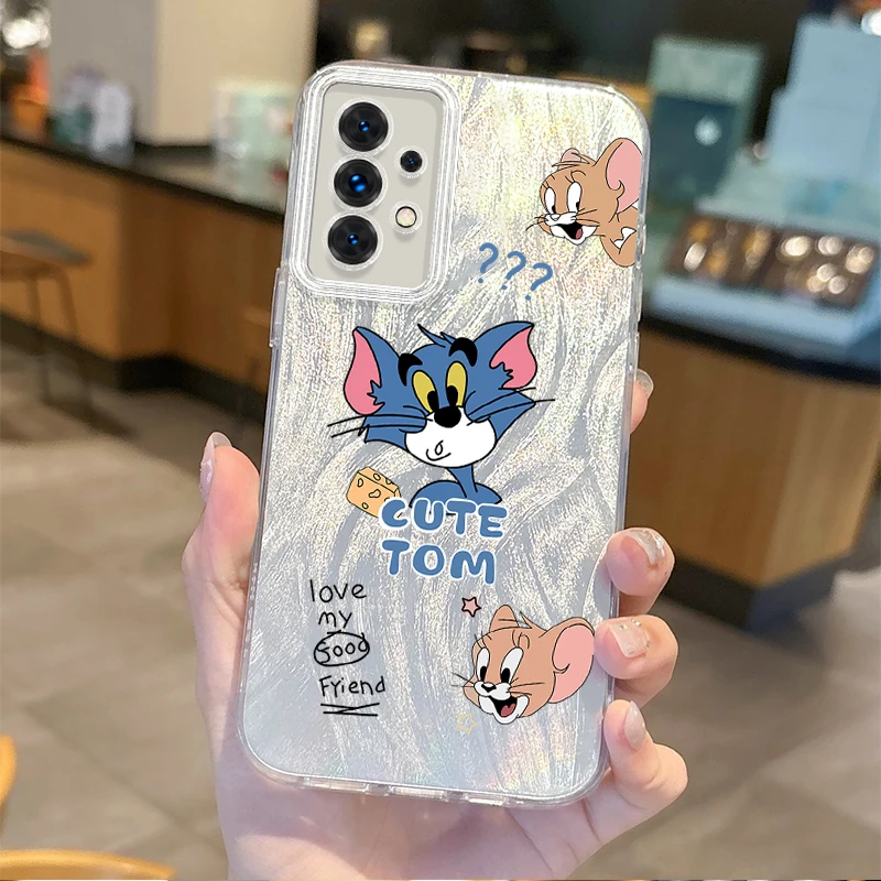 Чехол T-Tom и J-Jerry для телефона Samsung Galaxy A35 A34 A33 A32 A31 A30 A25 A24 A23 A22 A21 A20 A16 A15 A06 жесткий