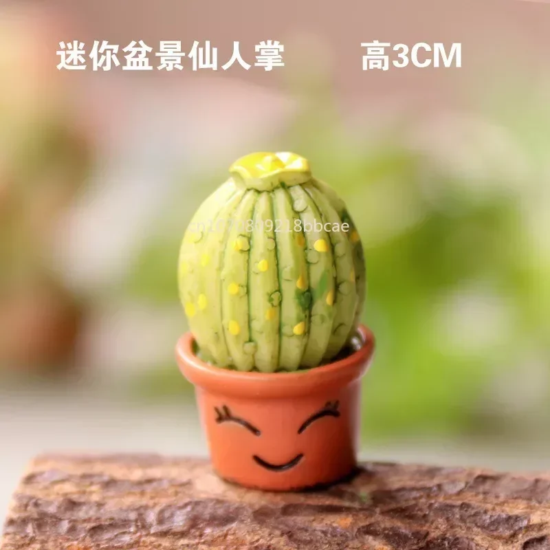 

Искусственный кактус, маленькое Горшечное растение, микро-ландшафт, Настольное декоративное украшение, мультяшный кактус, мини бонсай