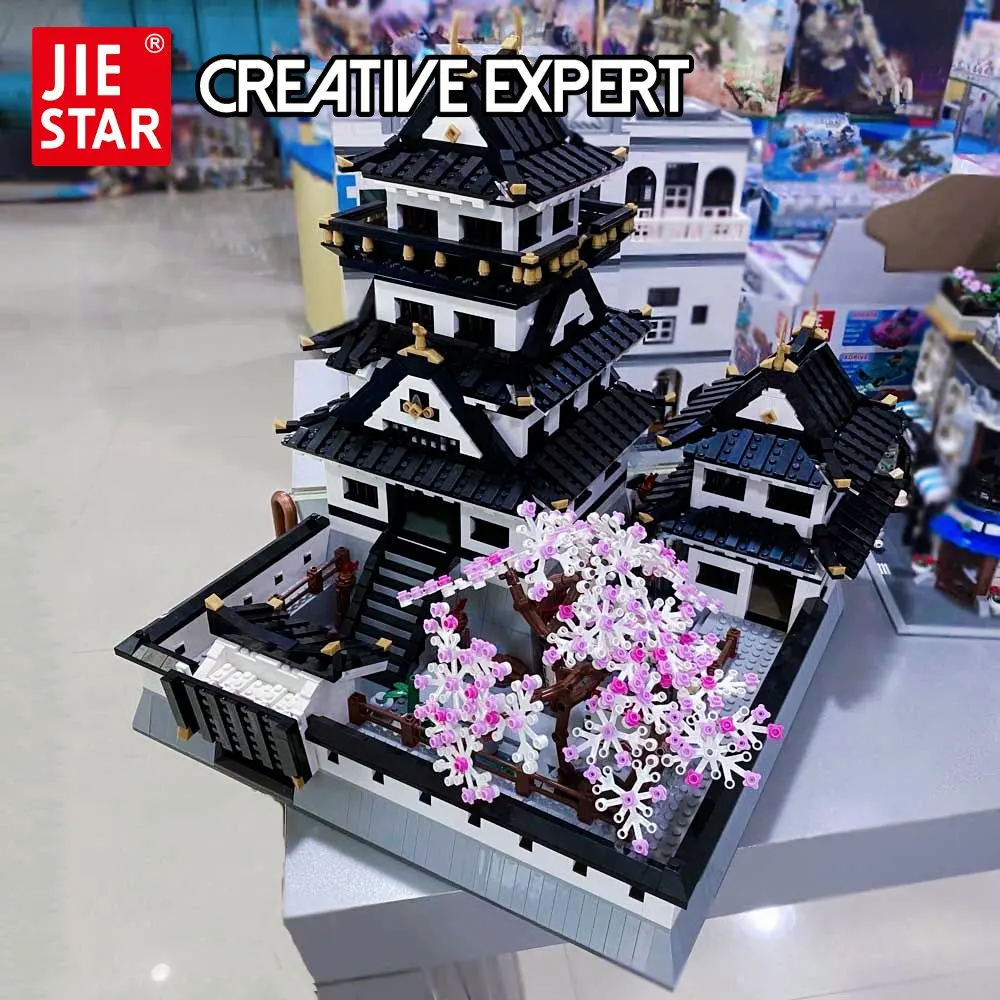 

39101 Jiestar Creative Expert Ideas Moc Sakura Kumamoto Castle Street View Brick Modular Japanese House Model Building Blocks