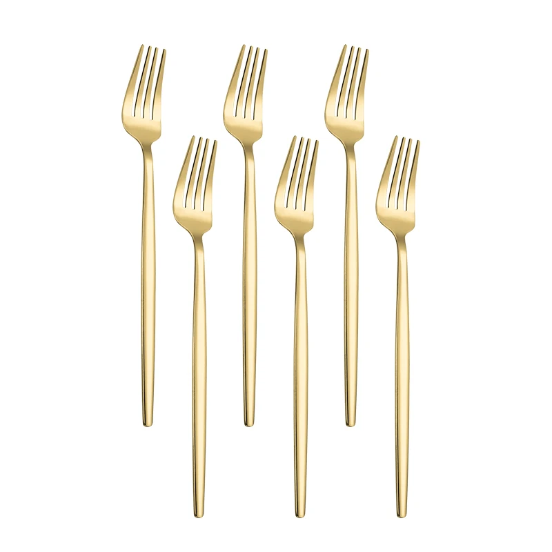 

6-Piece Tableware Gold Flatware Spoon Set Stainless Steel Western Dinner Knife Fruit Fork Teaspoon Golden Cutlery Dinnerware Set