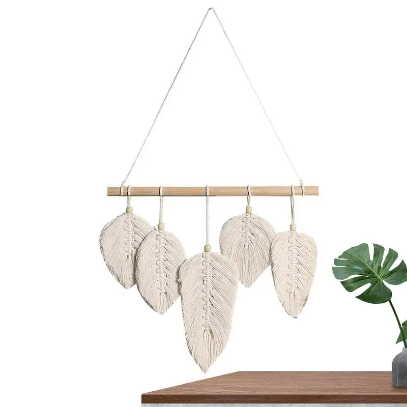 

Leaf Macrame Wall Hanging Boho Home Decor Boho Style Macrame Wall Hanging Hand Woven Leaves Tassel Dreamcatcher