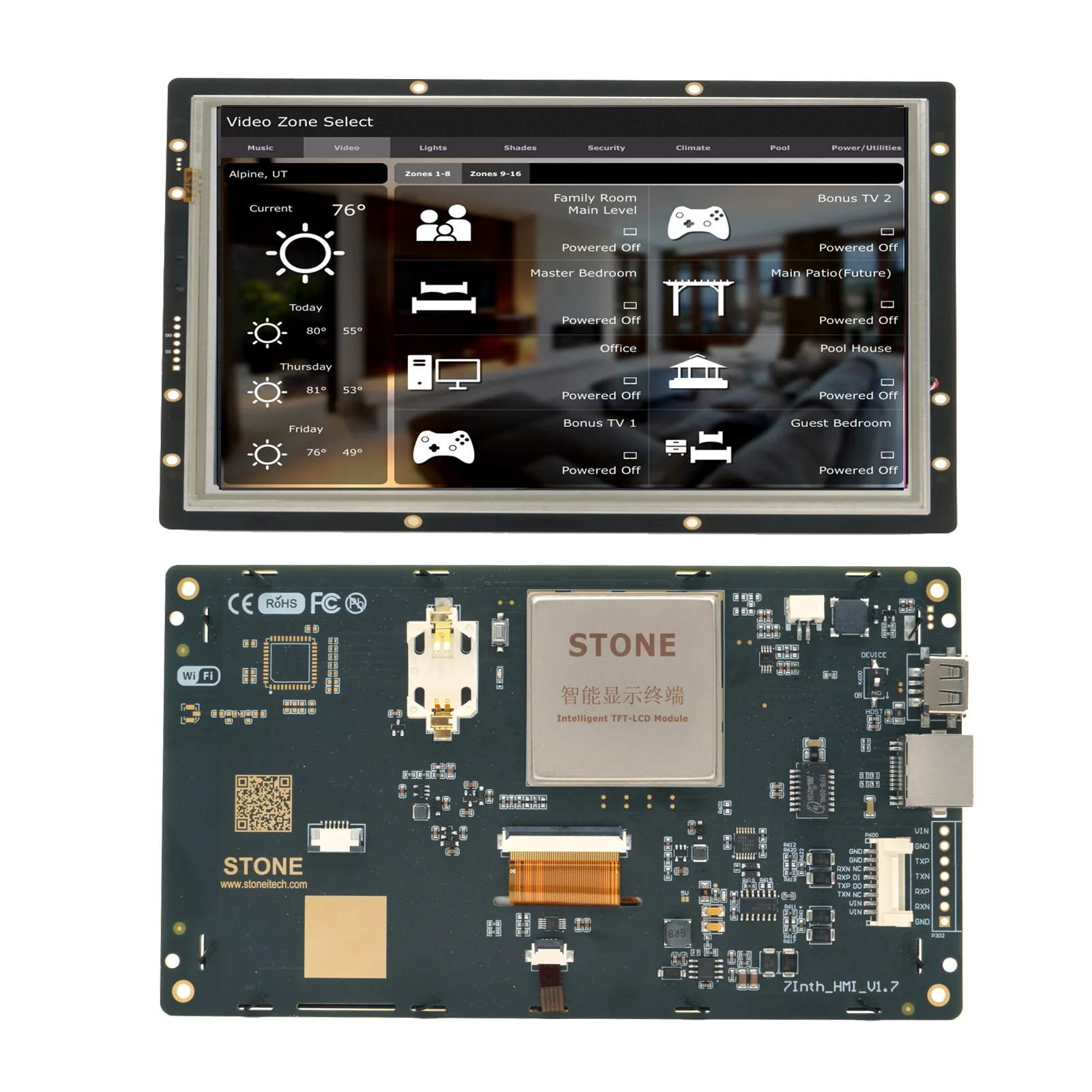 

Дизайн для промышленного использования Φ touch module с rs232, 7 800*480 TFT rs232
