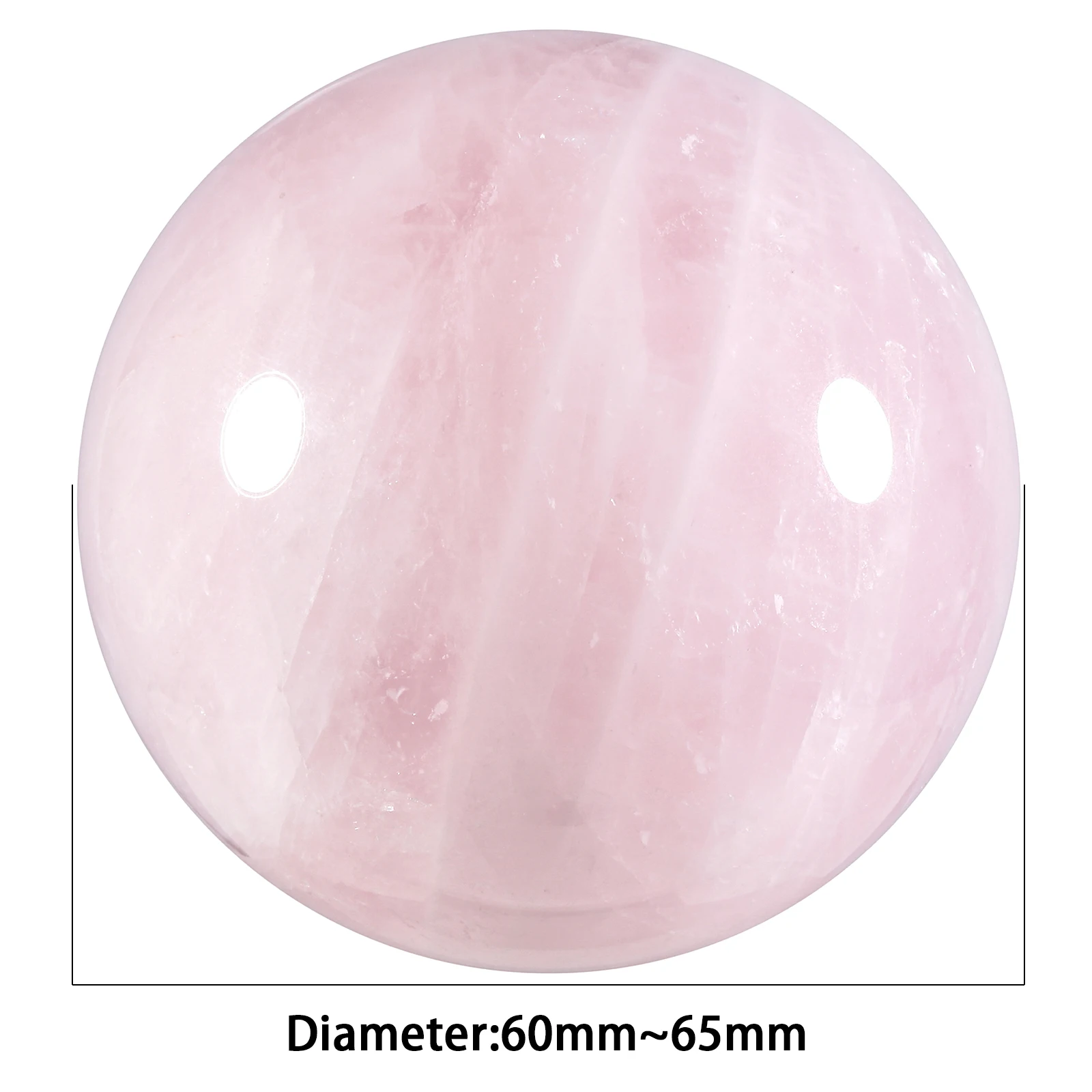 60-65mm/65-70mm Natural Rose Quartz Crystal Ball With Wood Stand Healing Stone Sphere Sculpture For Room Desktop Decoration