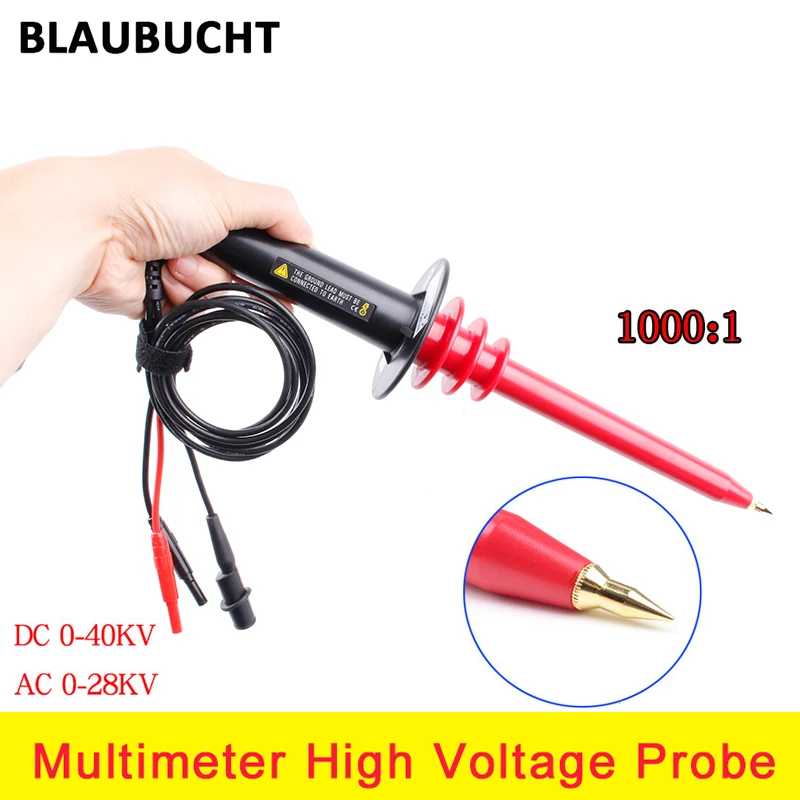 

HVP-40 Digital Multimeter High Voltage Probe 0~40KV 1000:1 Test Leads Wire For Multi Meter 1000X Attenuation Bandwidth 10MHZ