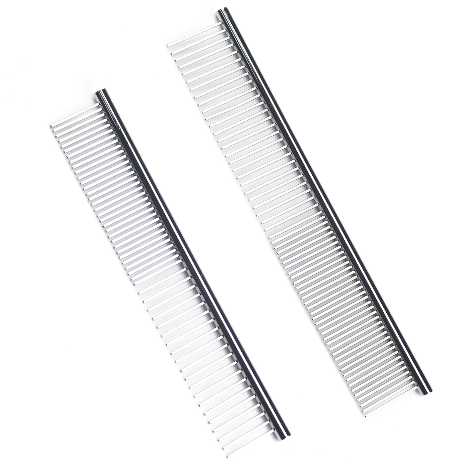 

2pcs Pet Comb Dematting Dirt Removal Grooming Brush Dogs Cats Shedding Massage Lightweight Long Short Hair Fur Detangling Silver