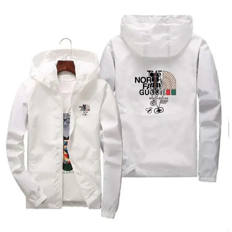 Мужская ветрозащитная куртка на молнии Повседневная бейсбольная с капюшоном