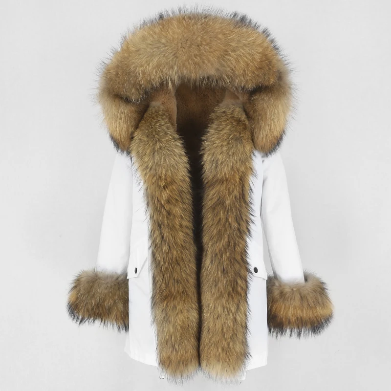 

OFTBUY 2023 New Waterproof Parka Real Fur Coat Winter Jacket Women Natural Big Raccoon Fur Collar Hood Warm Outerwear Detachable