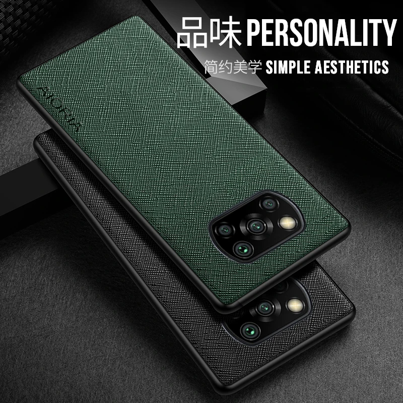 

Case for Xiaomi Poco X3 NFC Pro X3 X4 GT funda Cross pattern Leather phone cover Luxury coque for xiaomi poco x3 pro case