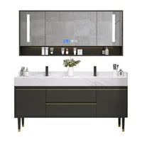 Light Luxury Stone Plate Double Basin Bathroom Cabinet Combination Modern Minimalist Bathroom Floor Bathroom Table