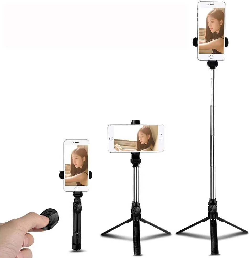 

2023 NEW Tripé da vara de selfie com controle remoto sem fio selfie-suporte do telefone da rotação de 360 °。90cm 27 poleg