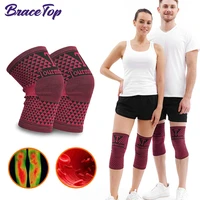 bracetop 2pcs tourmaline knee pad magnetic therapy knee brace support far infrared health leg sleeve relieve arthritis join pain