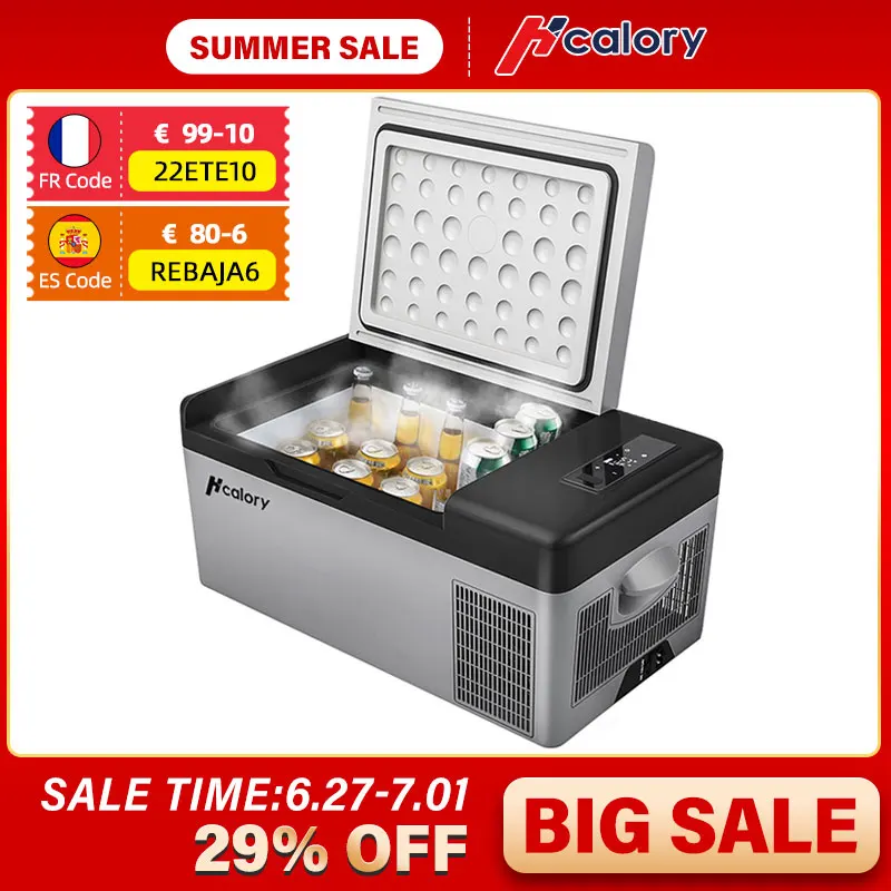 

Hcalory 15L 20L 30L 12V 220V 45W Car Refrigerator Freezer Cooler Compressor Adjustable Temperature Control for Outdoor Camping