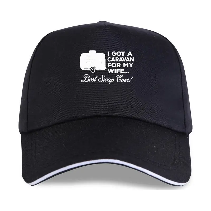 

new cap hat Caravan For My Wife Mens Funny Caravanning Baseball Cap Camping Toeing Holiday Awning
