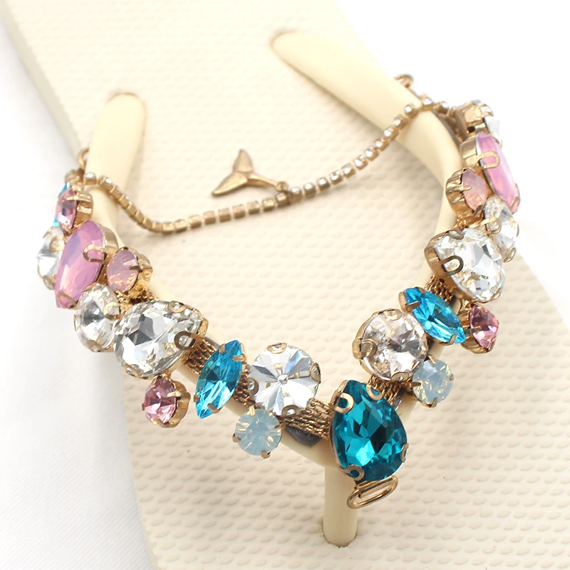 

1pc/lot 130mm Water Drop Diamond Rhinestone Chain Acrylic Bikini Buckle Diamond Clothing Hook for Women Beachwear Connector