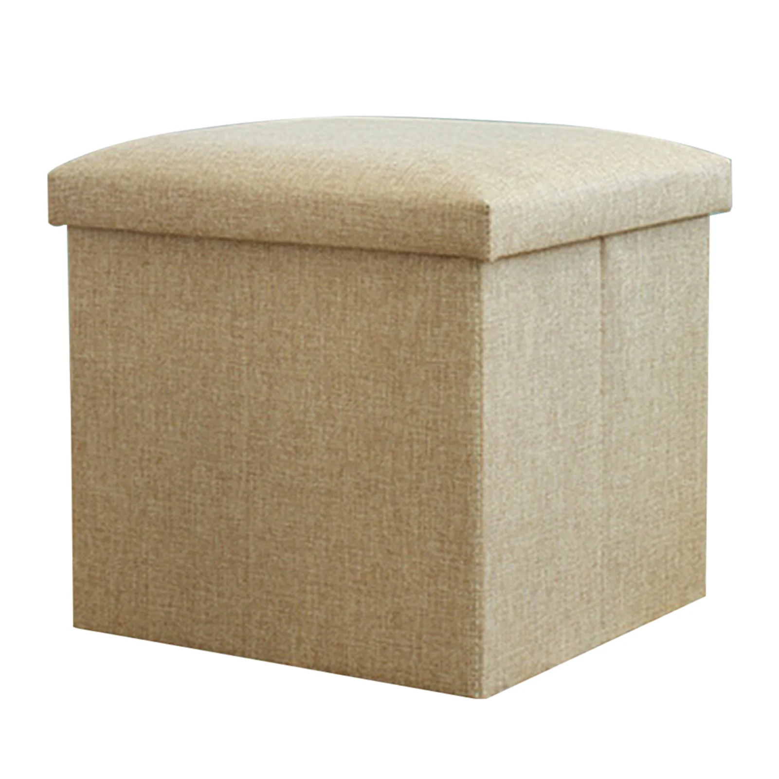 

Linen Pouffe Multifunctional Practical Folding Stool Simple Storage Box Cube Shape Strong Load Capacity Home Office Foldable