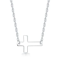 new fashion trend s925 silver inlaid 5a zircon cross necklace ladies personality clavicle chain