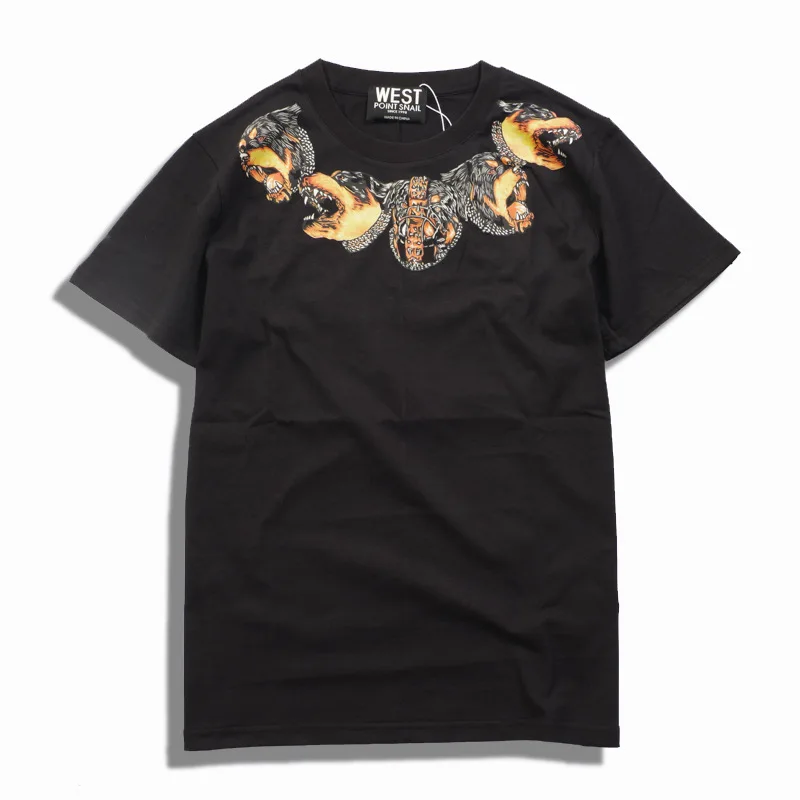 

High New Novelty 19ss Men Neck ferocious hounds T Shirts T-Shirt Hip Hop Skateboard Parkour Street Cotton T-Shirts Tee Top #E61