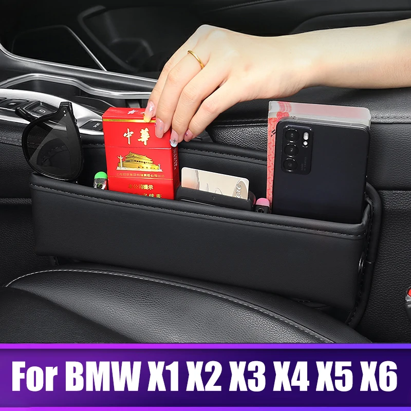 

For BMW X1 X2 X3 X4 X5 X6 E83 E84 F39 F48 F25 F26 E53 E70 E71 F15 F16 F85 G01 G02 G05 Car Seat Slit Gap Storage Box Accessories