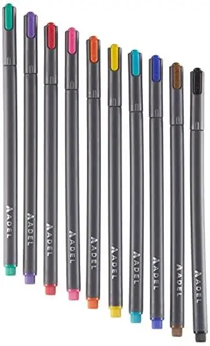 

Brand: Adel Fineliner, 10 Color, Mixed Category: Needle Tip Pen