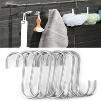 51020 pcs s shaped hooks multifunctional stainless steel durable bathroom kitchen clasp hooks storage rack household organizer
