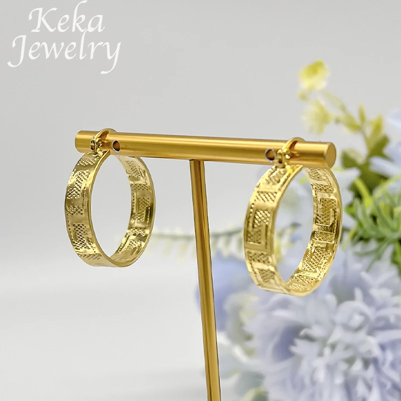 Африканские модные позолоченные серьги для женщин медные круглые с рисунком