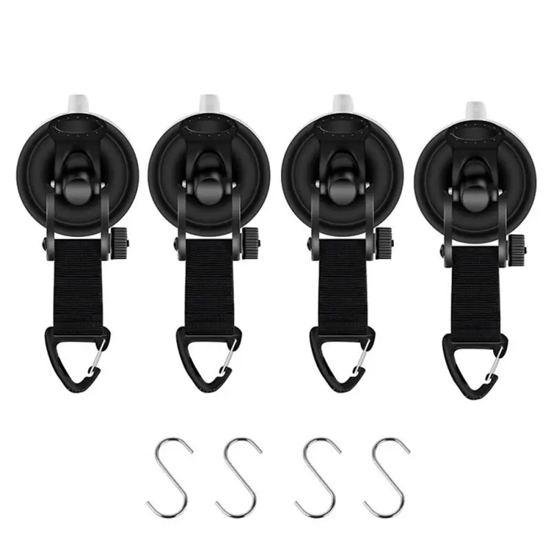 

4 Pcs Tent Suction Cup Hook Anchor Securing Hook Outdoor Car Side Camping Tarp Tie Down Awning Pool Tarps Tents Securing Hook