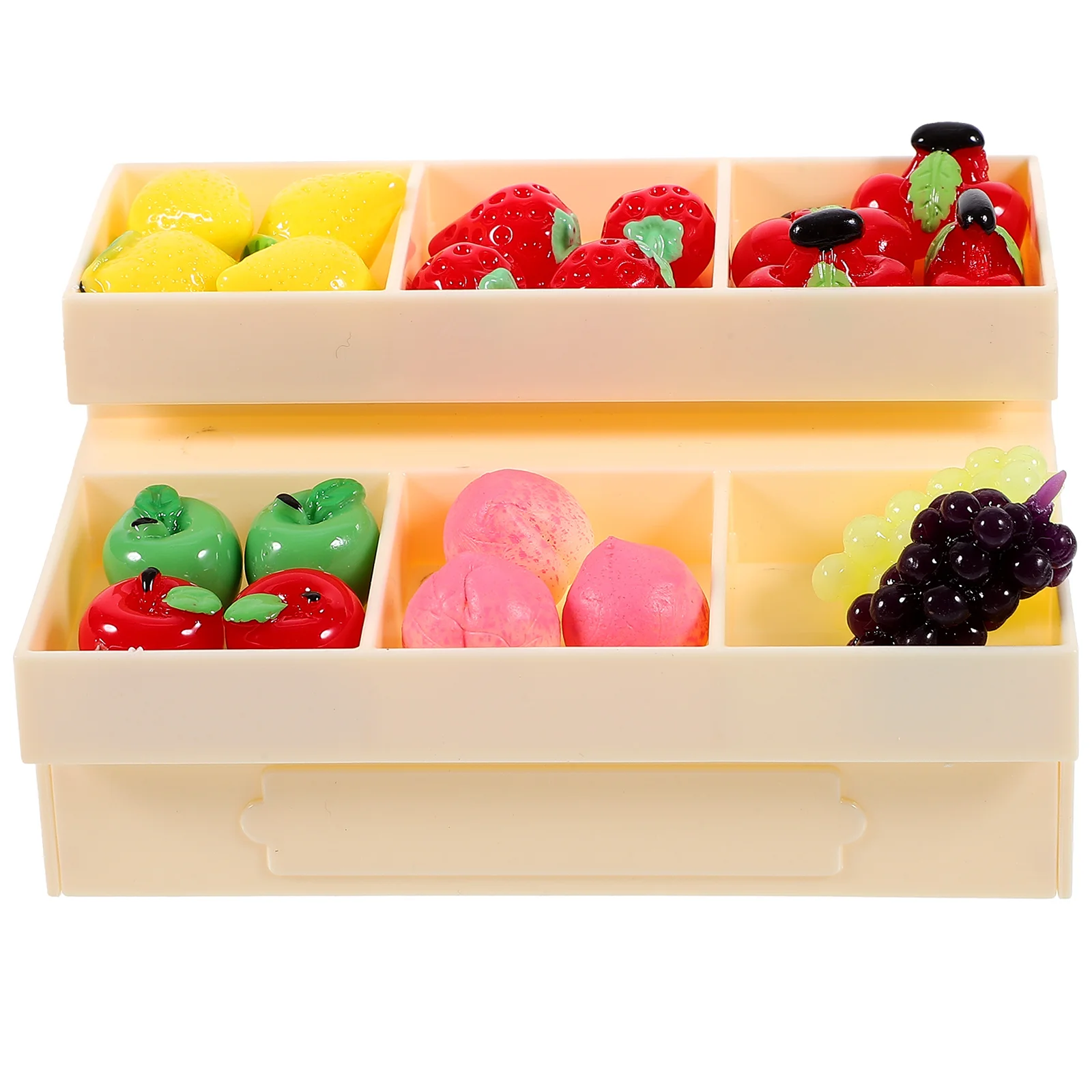 

1 Set Miniature Shop Stall House Micro Landscape Shelf Furnishing with Mini Fruits