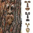 Дерево для пожилых людей, художественное садовое искусство, уличное дерево, забавное старинное лицо, забавное лицо, садовое дерево, скульптура, украшение, причудливый человек I7r3