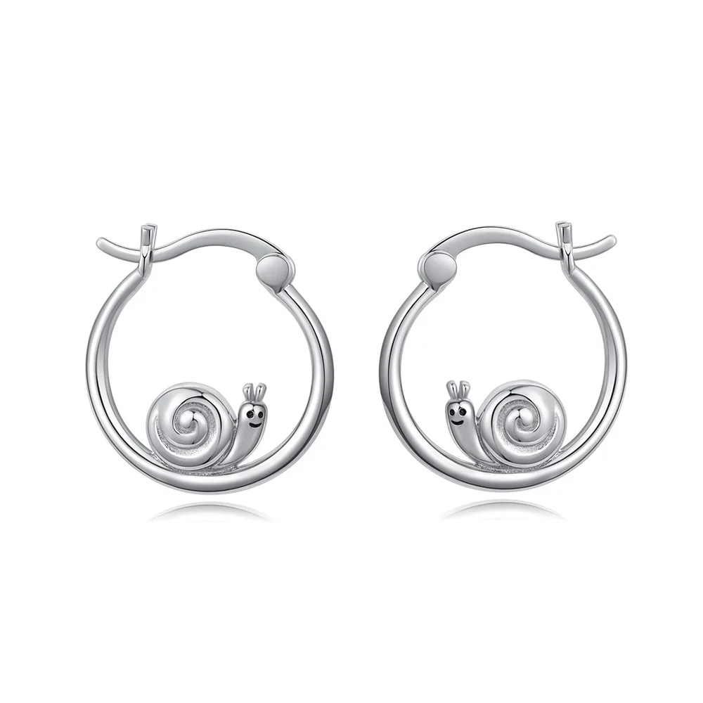 

Harong Classic Snail Earring Fashion Simple Lovely Animal Hoop Earring Exquisite Smooth Silver Plated Jewelry Girl Woman
