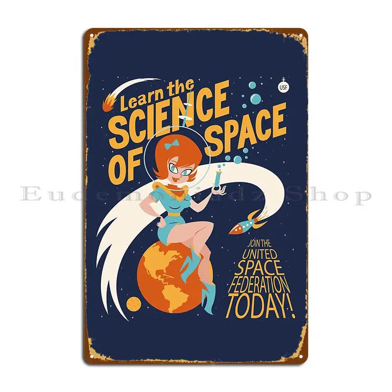 Объединенная космическая Федерация металлический знак ржавый кинотеатр пещера