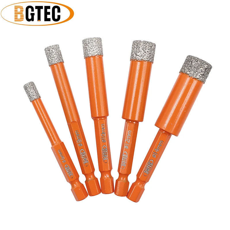 

1pc Diamond Drill Core Bits 6/8/10/12/14mm Hex shank Quick-fit Vacuum Brazed Ceramic Tile Granite Glass Drilling Hole Saw BGTEC