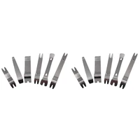 12 pcs set silver stainless steel car radio removal tool car door clip panel audio stereo dismantle pry tool