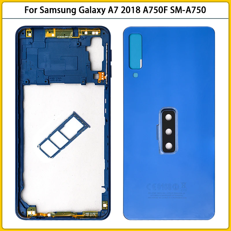 Новая задняя крышка батарейного отсека A750 A750F для Galaxy A7 2018 A750