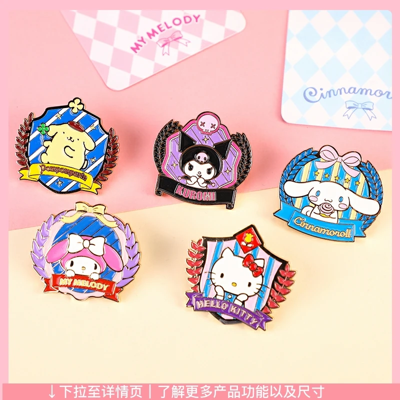 

Милые булавки Sanrioed Kt Cat Kuromi Cinnamoroll Melody Purin броши значки сувенирные значки женские сумки украшения подарок для девочек