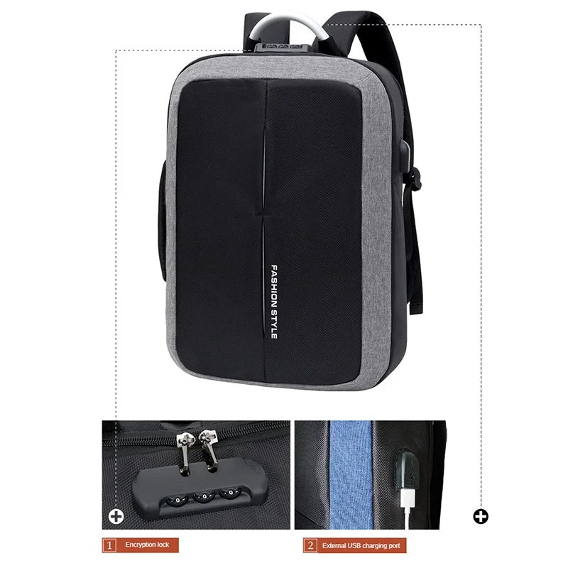 

Business Laptop Backpack for Men Anti-Theft 2-in-1 Handbag with Safe Lock 15.6 Inch Computer Backpacks Bags Hiking Travel Bags