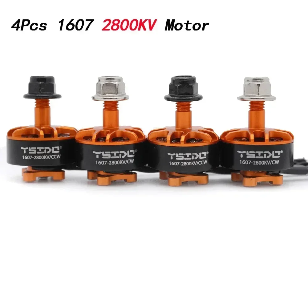 Фото 4 шт. бесщеточные моторы 1607 2800KV 3850KV CW/CCW 2-4S Lipo для дальнобойных радиоуправляемых гоночных дронов Frees №1