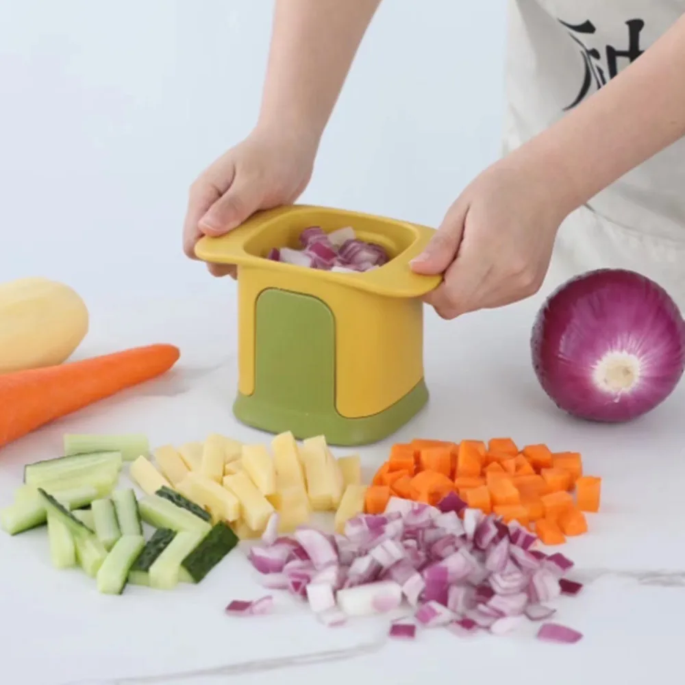 Multifunctional  Hand Pressure Cutter Kitchen Potato Chip Cutting Diced Radish Onion Cubes Artifact Kitchen Accessories